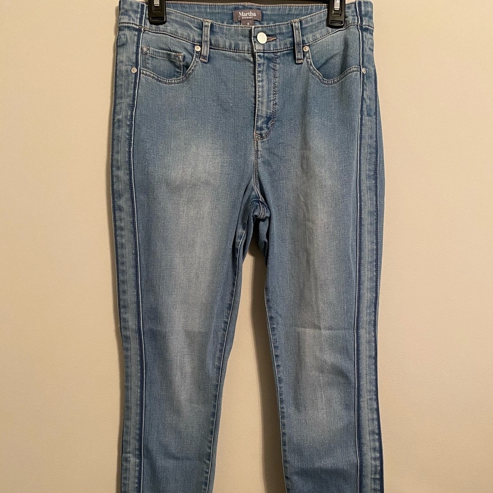Martha Stewart Pinstripe Denim Jeans